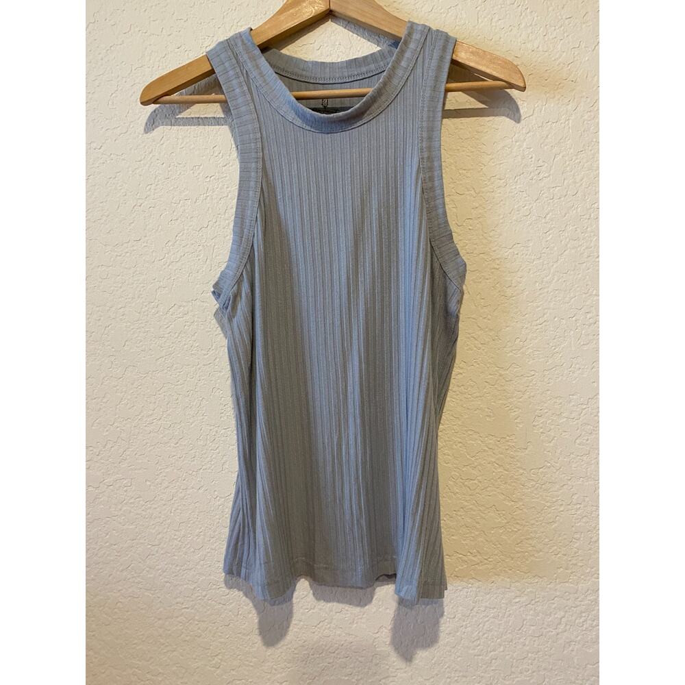 Free People Light Blue Ribbed Tank Top